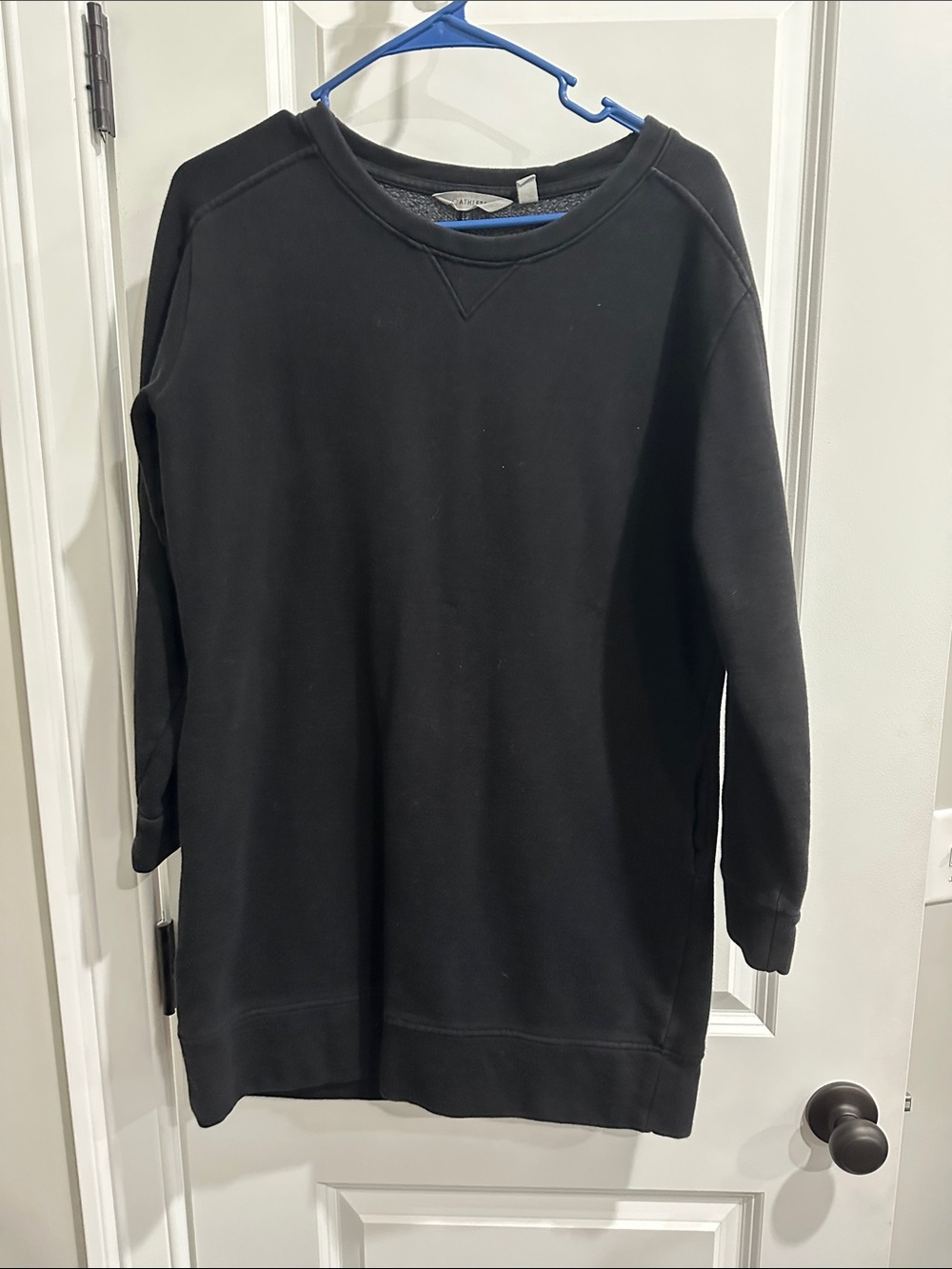 Athleta Black Long-Sleeve Crewneck Sweatshirt Dress